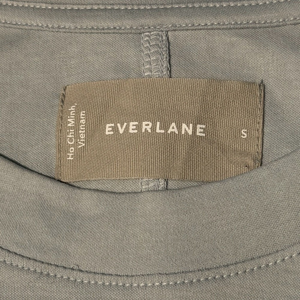 NWOT! Everlane The Luxe Cotton Tie-Front Tee Dress in Sky Slate Blue. Size Small - Picture 11 of 13